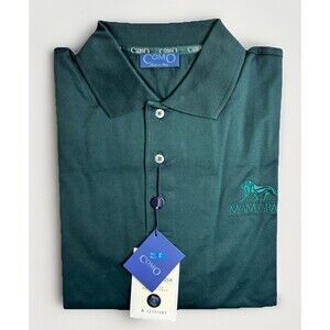 COMO Polo Shirt XL Hunter Green MGM GRAND Italy Filoscozia Luxury Cotton NWT